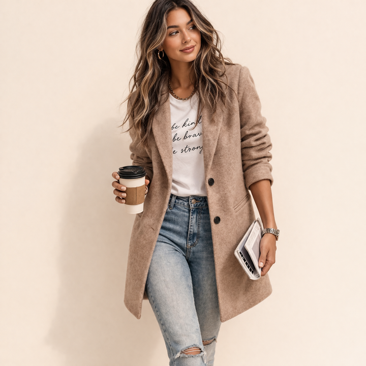 Isabella | Women's Stylish Timeless Long Blazer-Metro Lane Plaza