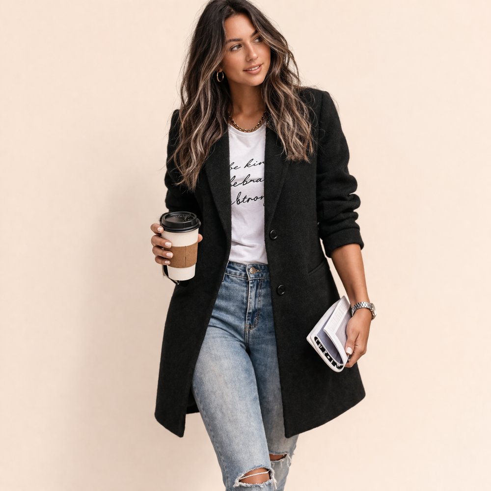 Isabella | Women's Stylish Timeless Long Blazer-Metro Lane Plaza