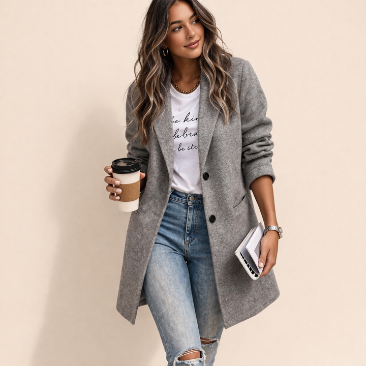 Isabella | Women's Stylish Timeless Long Blazer-Metro Lane Plaza