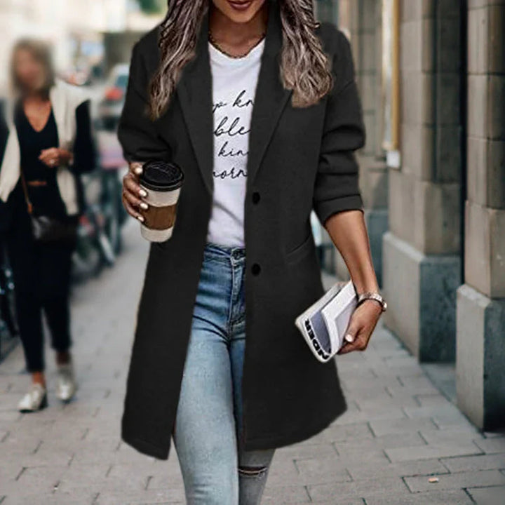Isabella | Women's Stylish Timeless Long Blazer-Metro Lane Plaza