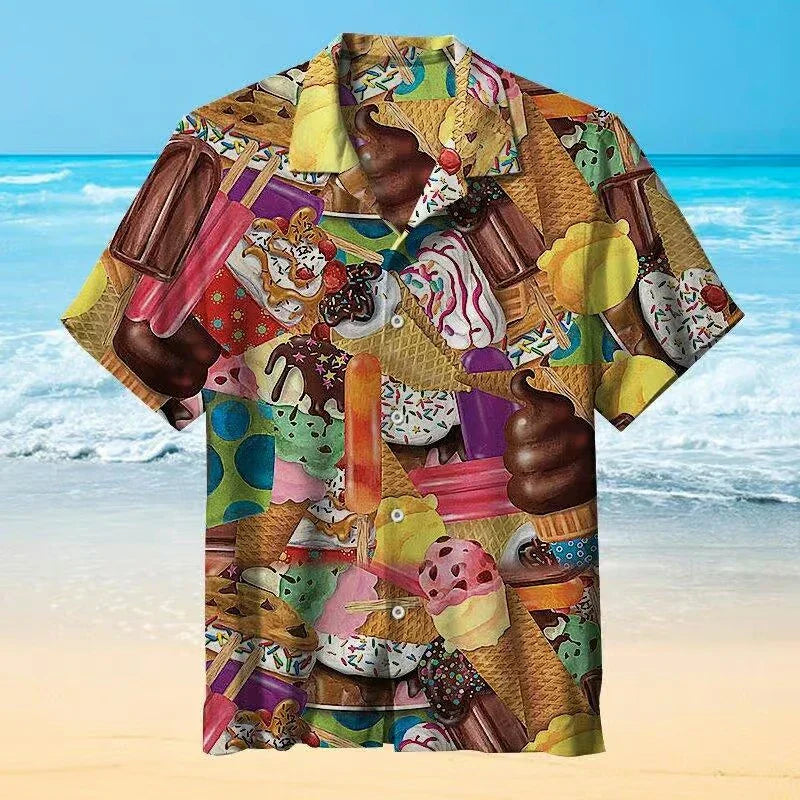 Mason | Men's Playful Breathable Ice Cream Summer Shirt-Metro Lane Plaza