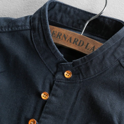 Liam | Casual Men's Shirt with Stand-Up Collar-Metro Lane Plaza