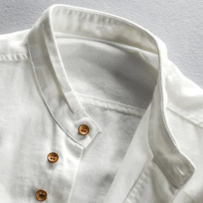 Liam | Casual Men's Shirt with Stand-Up Collar-Metro Lane Plaza