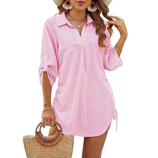 Harper | Women's Lightweight Stylish Beach Shirt-Metro Lane Plaza