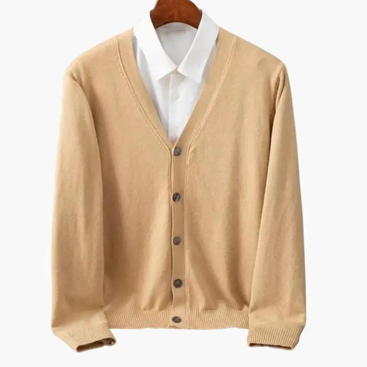 Cardigan classico da uomo con scollo a V e abbottonatura frontale