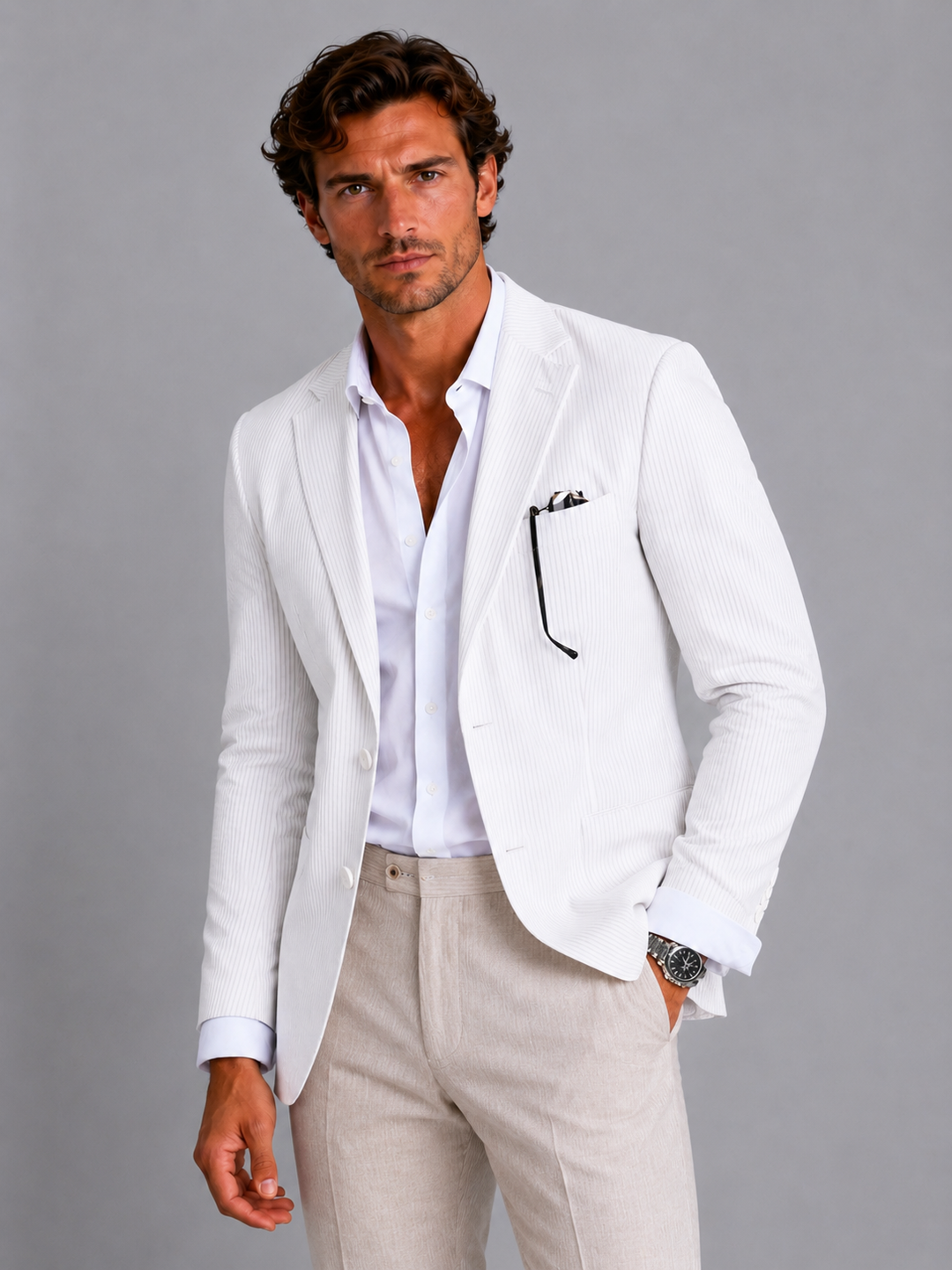 Men's Striped Blazer