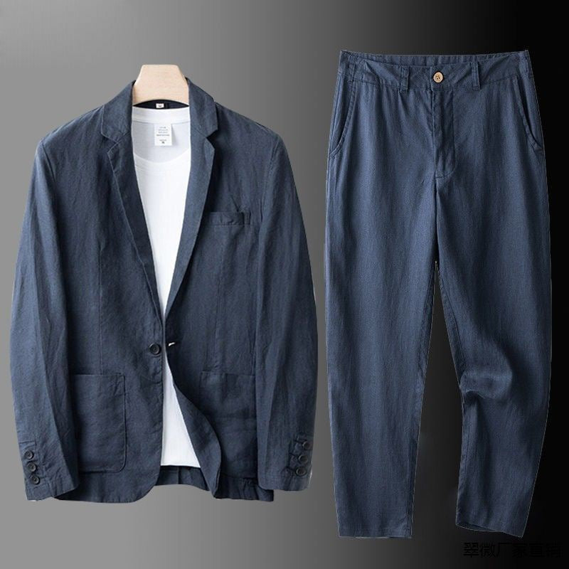 Men's 3-Piece Breathable Linen Summer Suit Set-Metro Lane Plaza