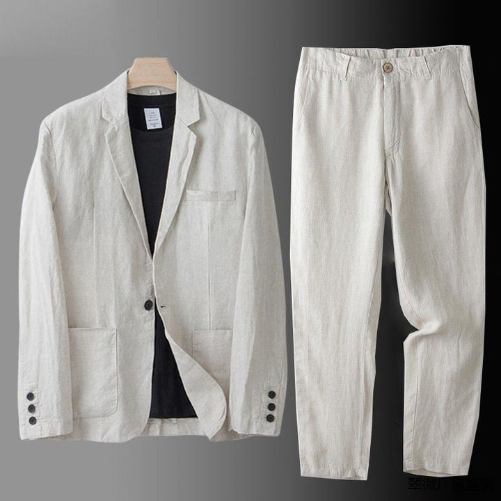 Men's 3-Piece Breathable Linen Summer Suit Set-Metro Lane Plaza