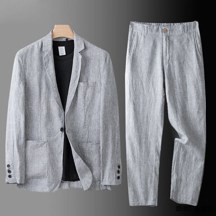 Men's 3-Piece Breathable Linen Summer Suit Set-Metro Lane Plaza