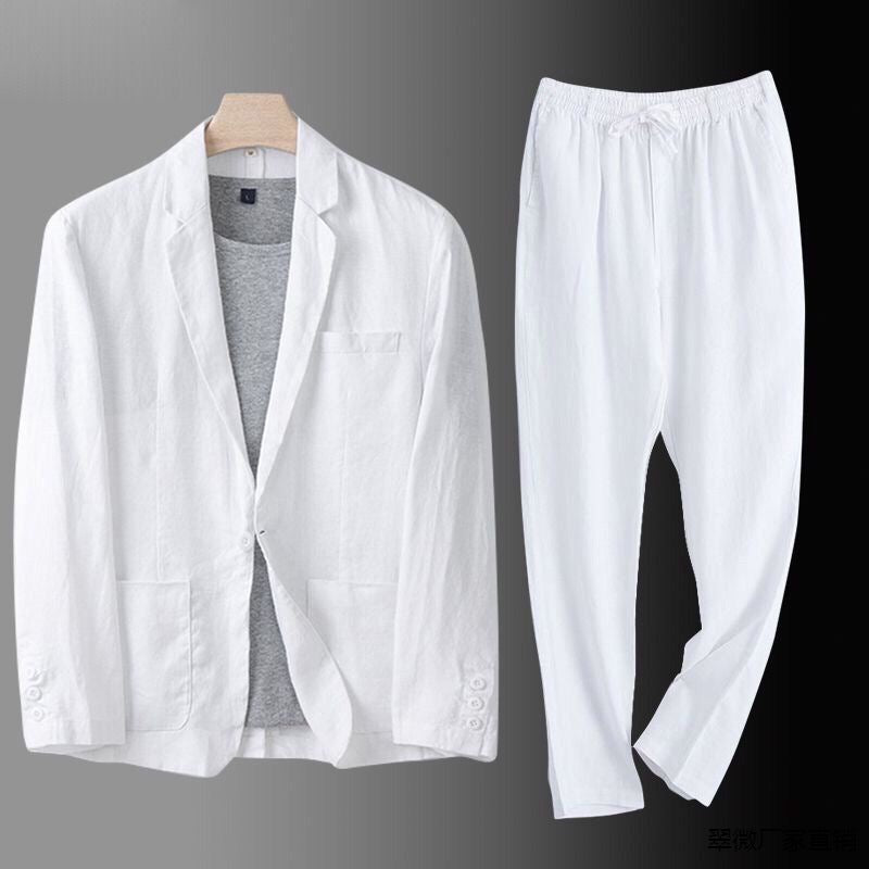 Men's 3-Piece Breathable Linen Summer Suit Set-Metro Lane Plaza