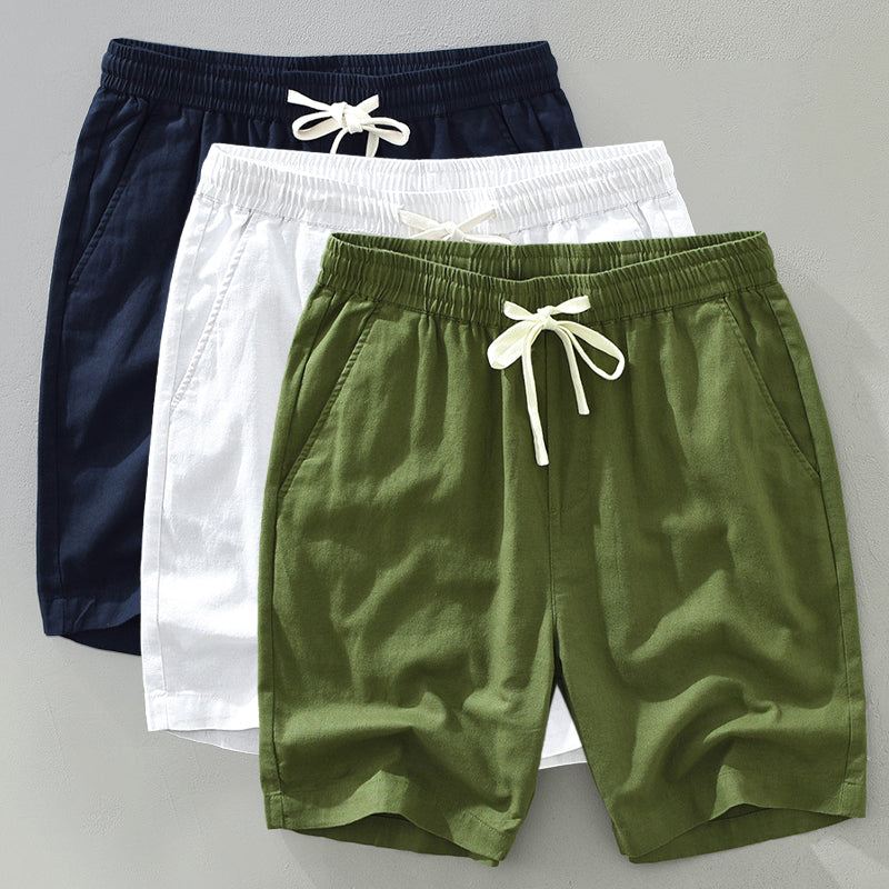 Men's Casual Linen Shorts for Summer Beachwear-Metro Lane Plaza