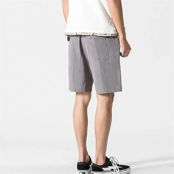 Men's Casual Summer Shorts with Tunnel Train Design-Metro Lane Plaza