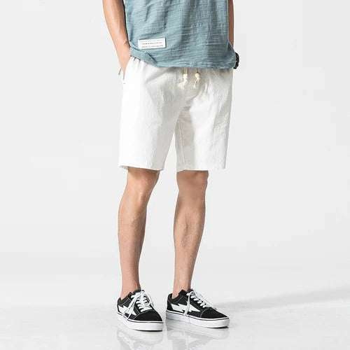 Men's Casual Summer Shorts with Tunnel Train Design-Metro Lane Plaza