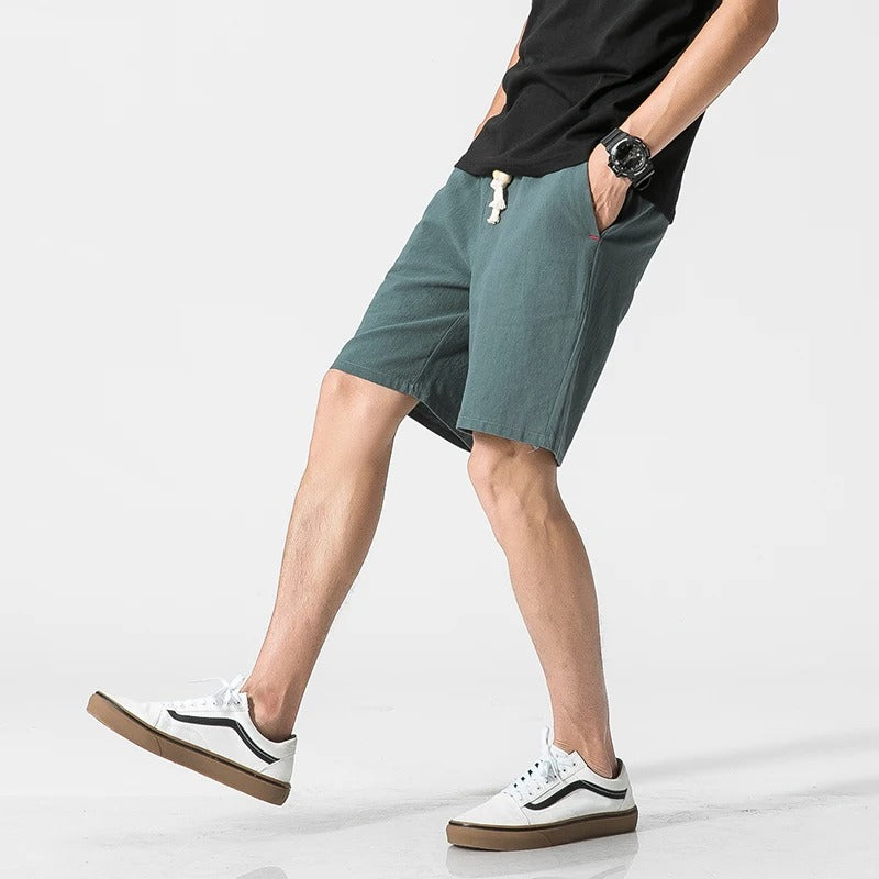 Men's Casual Summer Shorts with Tunnel Train Design-Metro Lane Plaza