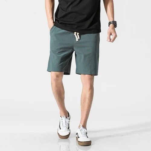 Men's Casual Summer Shorts with Tunnel Train Design-Metro Lane Plaza