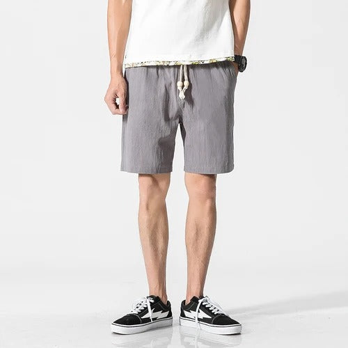 Men's Casual Summer Shorts with Tunnel Train Design-Metro Lane Plaza