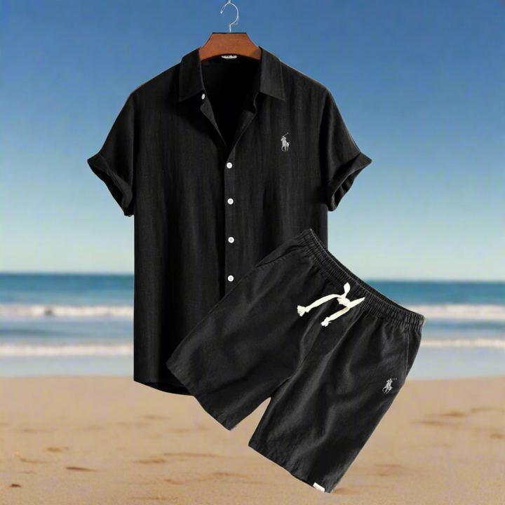Men's Linen Shirt and Shorts Set – Summer Vacation Outfit-Metro Lane Plaza