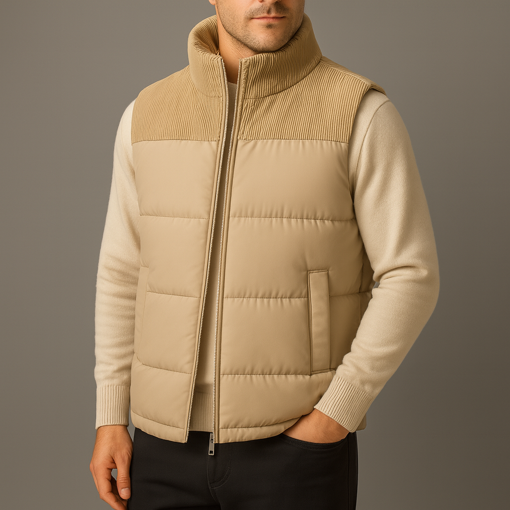 Chaqueta chaleco acolchada y elegante para hombre, para mayor abrigo