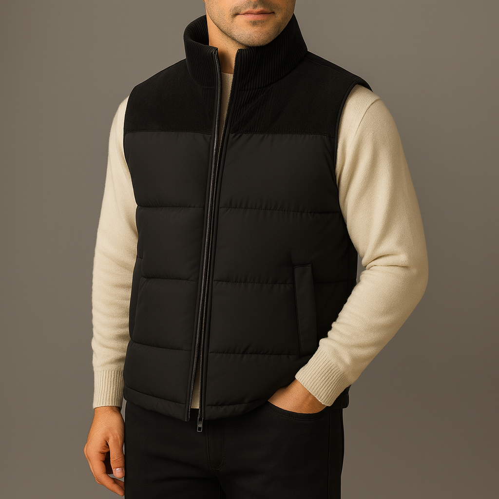 Chaqueta chaleco acolchada y elegante para hombre, para mayor abrigo
