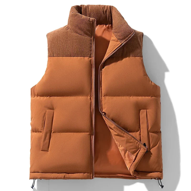 Chaqueta chaleco acolchada y elegante para hombre, para mayor abrigo