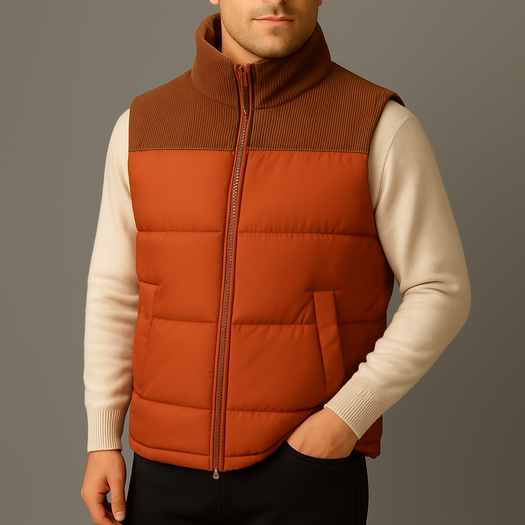 Chaqueta chaleco acolchada y elegante para hombre, para mayor abrigo