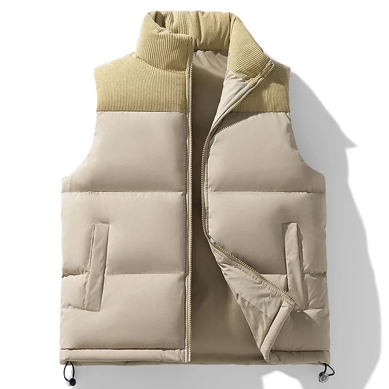 Chaqueta chaleco acolchada y elegante para hombre, para mayor abrigo