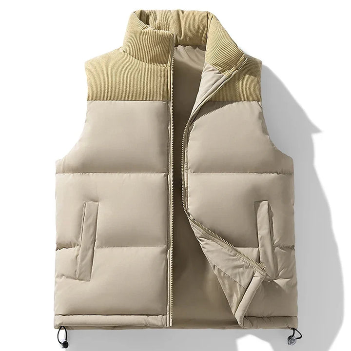 Chaqueta chaleco acolchada y elegante para hombre, para mayor abrigo