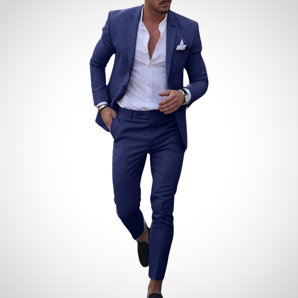 Men's Slim-Fit Two-Piece Suit for Stylish Occasions-Metro Lane Plaza