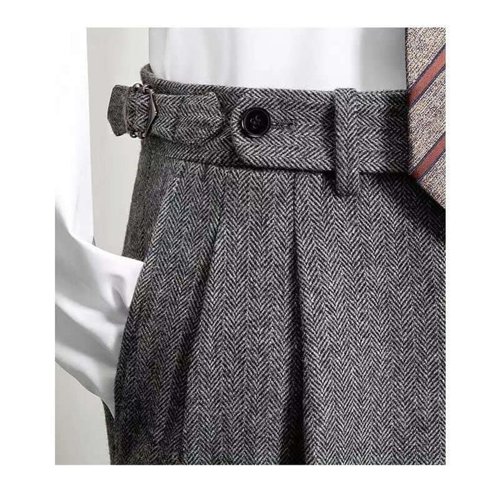 Men's Vintage Look Tweed Pants for Comfortable Style-Metro Lane Plaza