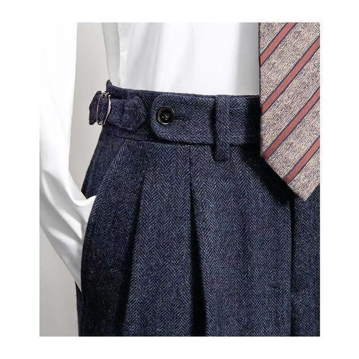 Men's Vintage Look Tweed Pants for Comfortable Style-Metro Lane Plaza