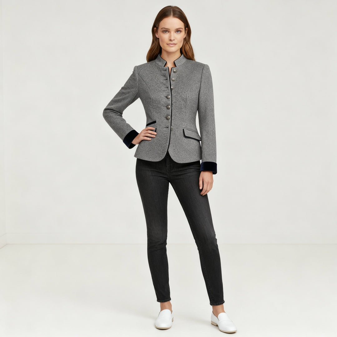 Nancy | Women's Modern Structured Urban Short Jacket-Metro Lane Plaza