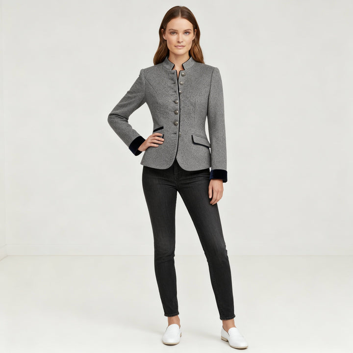 Nancy | Women's Modern Structured Urban Short Jacket-Metro Lane Plaza