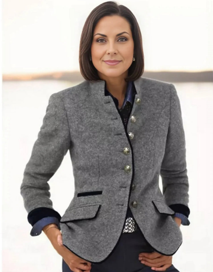 Nancy | Women's Modern Structured Urban Short Jacket-Metro Lane Plaza