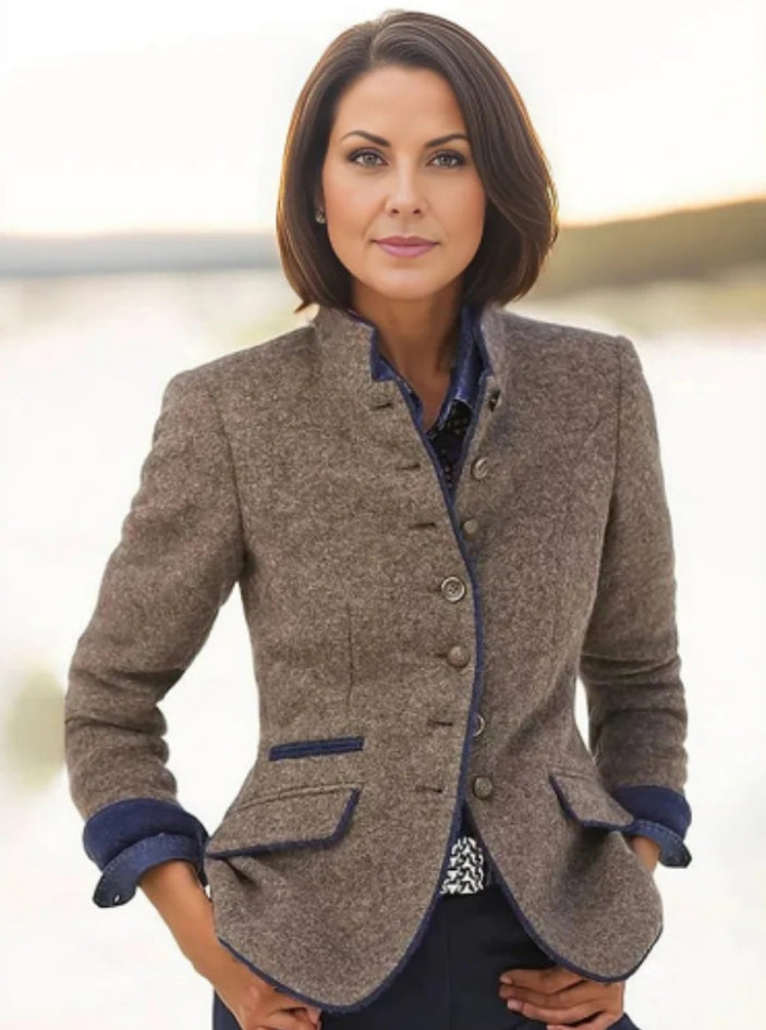 Nancy | Women's Modern Structured Urban Short Jacket-Metro Lane Plaza
