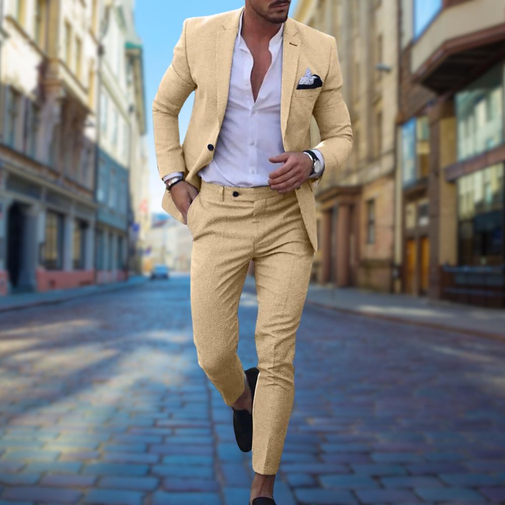 Men's Lightweight Breathable Slim Fit Summer Suit-Metro Lane Plaza