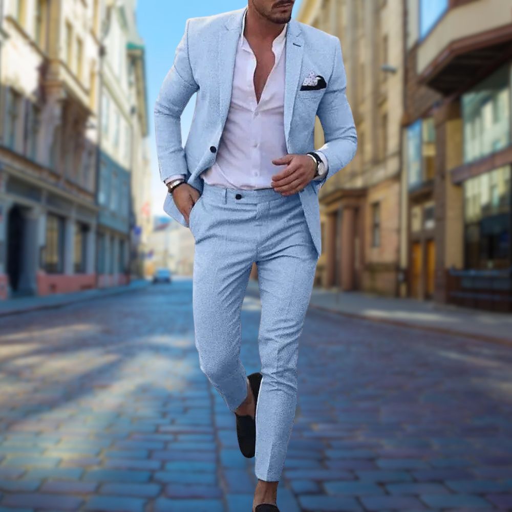 Men's Lightweight Breathable Slim Fit Summer Suit-Metro Lane Plaza