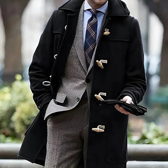 Theodore | Men's Elegant Wool Trench Coat for Cold Weather-Metro Lane Plaza
