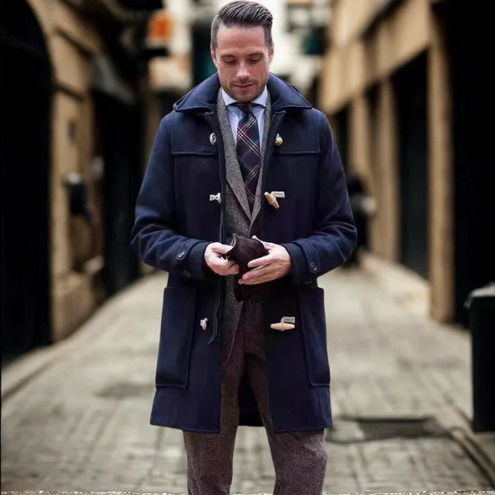 Theodore | Men's Elegant Wool Trench Coat for Cold Weather-Metro Lane Plaza