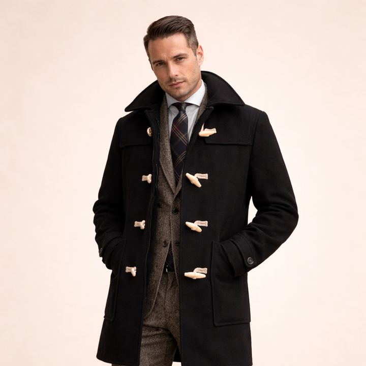 Theodore | Men's Elegant Wool Trench Coat for Cold Weather-Metro Lane Plaza