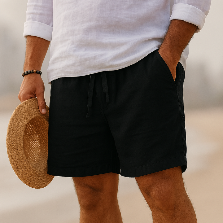 Luca | Men's Lightweight Cotton-Linen Summer Shorts-Metro Lane Plaza
