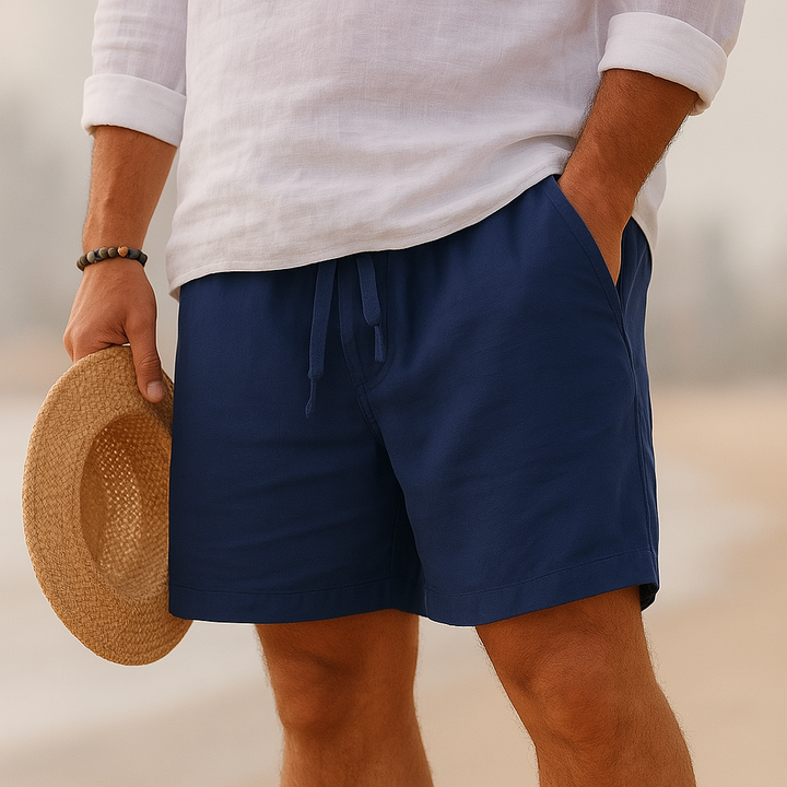 Luca | Men's Lightweight Cotton-Linen Summer Shorts-Metro Lane Plaza