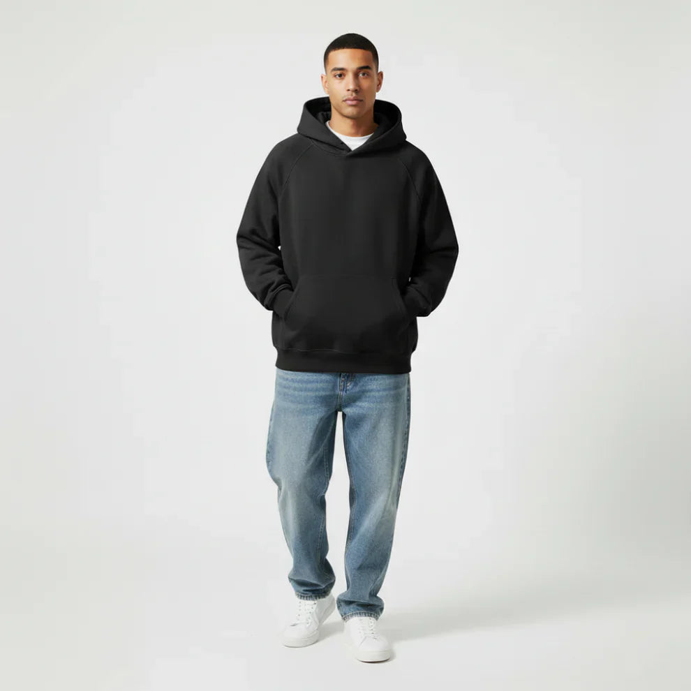 Xavier | Men's Oversized Minimalist Streetwear Hoodie-Metro Lane Plaza