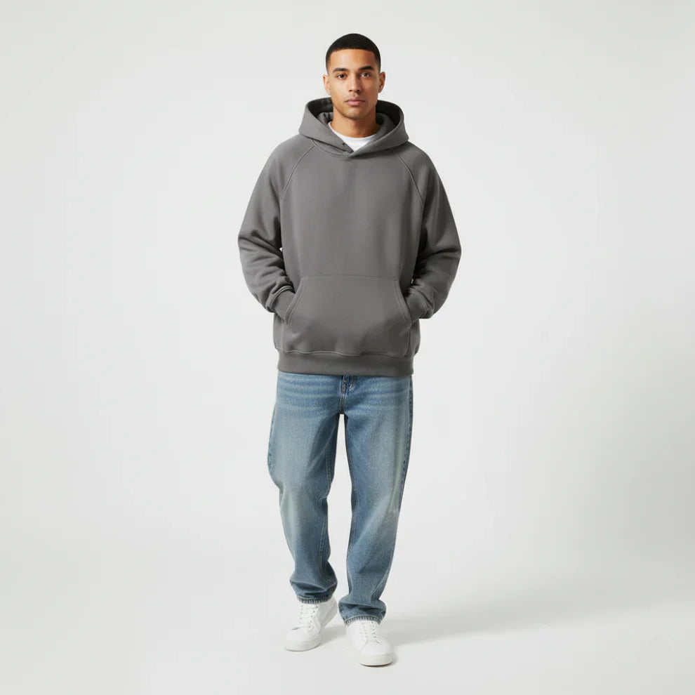 Xavier | Men's Oversized Minimalist Streetwear Hoodie-Metro Lane Plaza