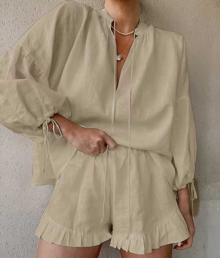 Amelia | Women's Elegant Airy Summer Two-Piece Outfit-Metro Lane Plaza