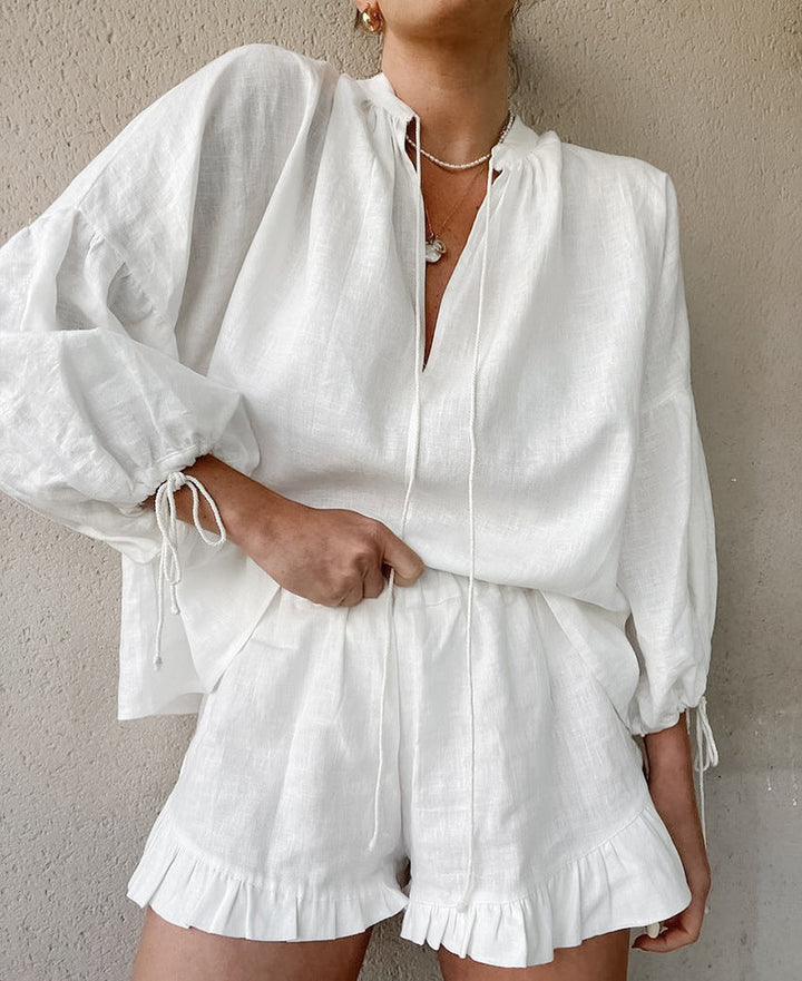 Amelia | Women's Elegant Airy Summer Two-Piece Outfit-Metro Lane Plaza