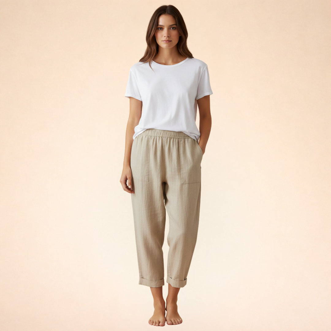 Isobel | Women's Soft Touch Pocket Trousers-Metro Lane Plaza