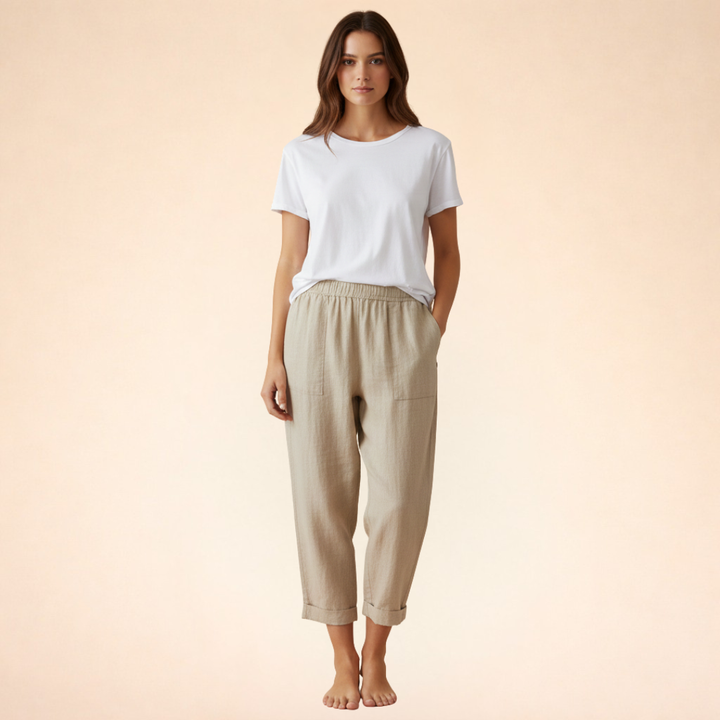 Isobel | Women's Soft Touch Pocket Trousers-Metro Lane Plaza
