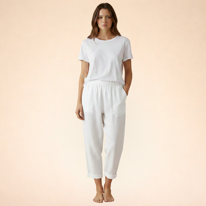Isobel | Women's Soft Touch Pocket Trousers-Metro Lane Plaza
