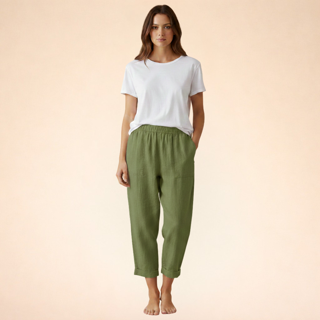 Isobel | Women's Soft Touch Pocket Trousers-Metro Lane Plaza