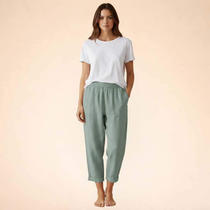 Isobel | Women's Soft Touch Pocket Trousers-Metro Lane Plaza